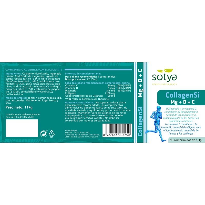 SOTYA COLAGENO MAGNESIO 90 COMPRIMIDOS