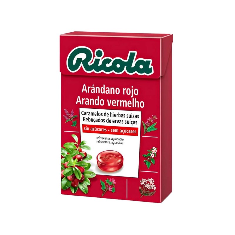 RICOLA CARAMELO ARANDANO ROJO S/AZUCAR 50 GR