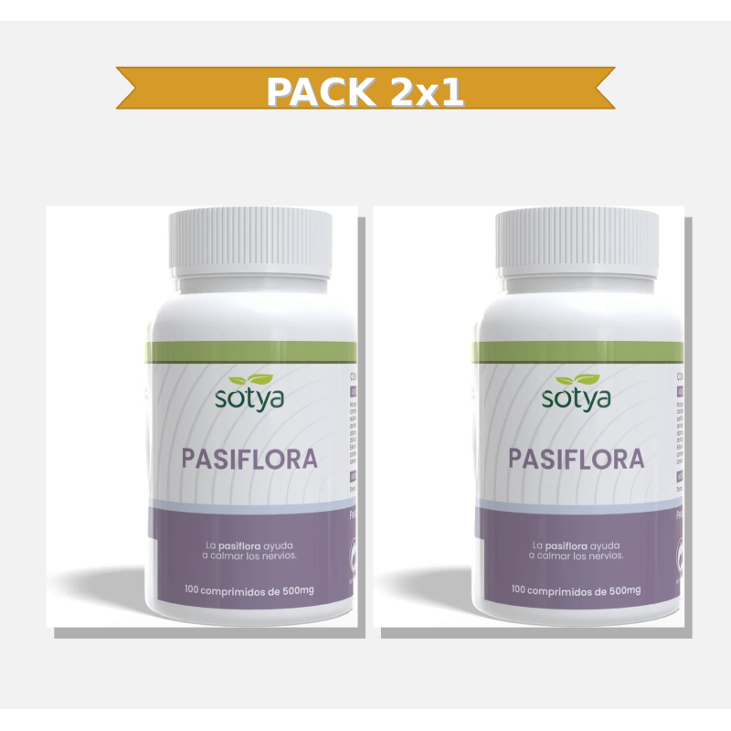 Sotya Pasiflora 500 Mg 100 Comprimidos 2x1 | Virtufarma