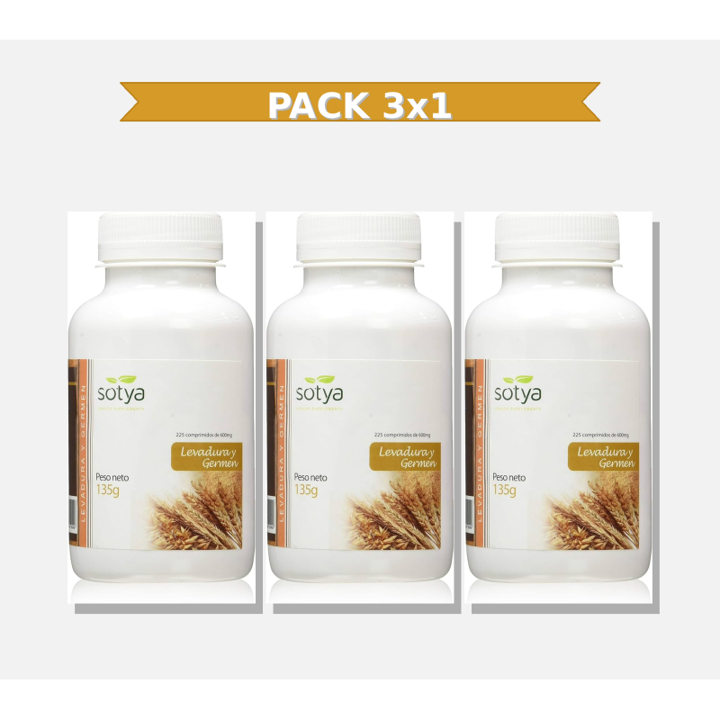 Sotya Levadura Cerveza+Germen Trigo 225 Comp 3x1 | Virtufarma