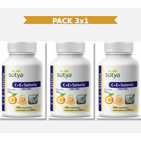 Sotya Vitamina C + E + Selenio 100 Comprimidos 3x1 | Virtufarma