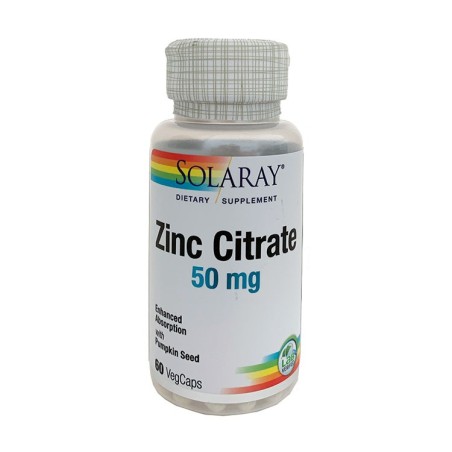 SOLARAY CITRATO ZINC 50 MG 60 CAPSULAS