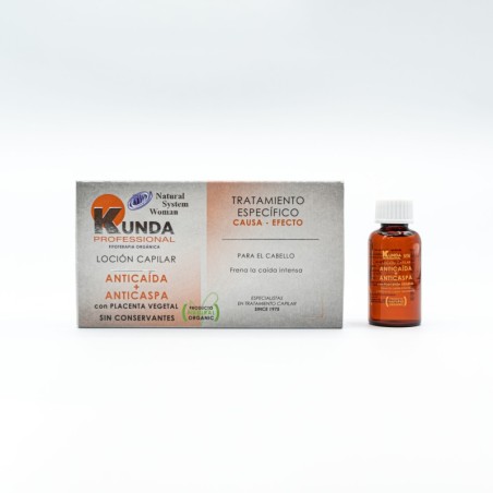 KUNDA LOCION CAPILAR ANTICAIDA+ANTICASPA 4X25 ML